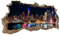Finest Folia - Adesivo da parete 3D, effetto buco nel muro, autoadesivo, 60 x 100 cm (A x L), per camera da letto, soggiorno, motivo città, spiaggia, WL06 New York