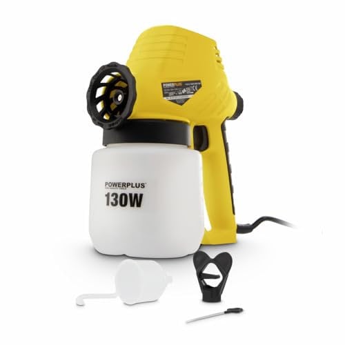 Power Plus Farbspritzgerät POWX354 - Farbpistole für Wandfarbe und Lacke mit 500W und Einer Durchflussmenge von 900g/min - elektrische Lackierpistole für Holzfarbe und Lasur