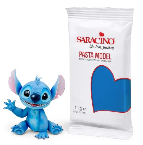 Saracino Sugar Paste Model Blue Modelling Paste 1 kg Gluten Free Made in Italy
