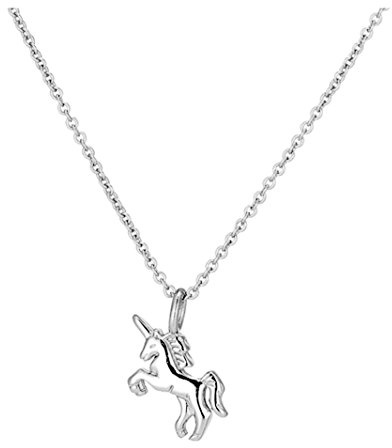 Iszie 925 Sterling Silver Little Princess Unicorn Pendant Necklaces Jewellery Gifts for Girls