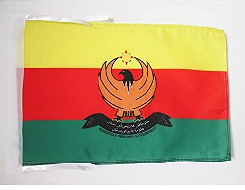 AZ FLAG Drapeau Kurdistan syrien 45x30cm - PAVILLON Rojava en Kurdistan-Occidental 30 x 45 cm Haute qualité
