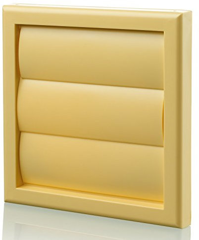 4/100mm Plastic Gravity Grille Extractor Fan Ventilation Duct Shutter Flap Non-Return Outlet Gravity Grill (Cotswold Stone)