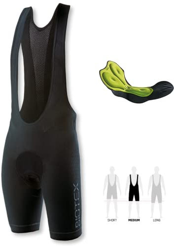Biotex Salopette Belike con Fondello Integrato da Uomo per Ciclismo e Mountain Bike, Intimo Tecnico Sportivo, Nero, Taglia I (XS/M)