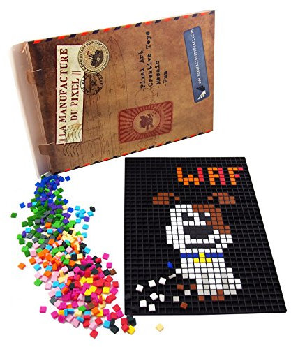 La Manufacture du Pixel – Pixel Handwerkskunst, kreatives Hobby, Mosaik, Spaß! – Erstellen Sie Ihre eigene Kunst – Zink Sammlung – Rahmen und 900 Pixel Set (Schwarz)