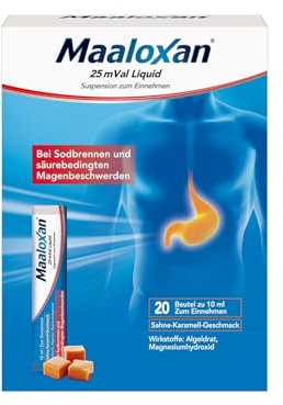 Maaloxan 25 mVal Liquid, Suspension zum Einnehmen, 20 x 10 ml, mit Algeldrat und Magnesiumhydroxid, bei Sodbrennen und säurebedingten Magenbeschwerden