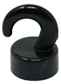 FIRST4MAGNETS Black Plastic Mini Magnetic Hooks for Fridge, Office, Whiteboard, Noticeboard, Filing Cabinet - 12mm Dia x 18mm Tall - 1kg Pull - Pack of 200