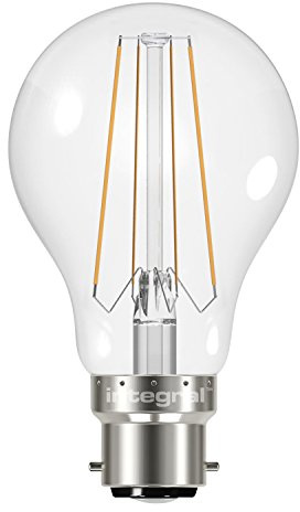 Integral LED Non-Dimmable Clear Filament Wide Beam Angle GLS Classic Globe Bulb (B22 Bayonet, 4 W LED, 2700 k, 470 lm)