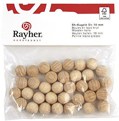 Rayher 6246100 Rohholzkugeln FSC 100 %, ungebohrt, 45 mm ø, SB-Btl 2 Stück
