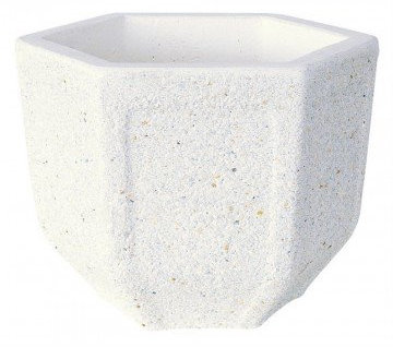 AnaParra Jardinera Acabado Piedra Lavada mármol para Exterior, Hormigón - Piedra Cantueso 42X32cm. 25Kg. | 15l.. Color Blanco