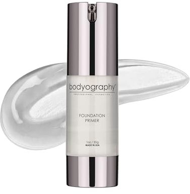 Bodyography Foundation Primer (Clear): Anti-Aging Salon Makeup Primer w/Vitamin E, A, Jojoba, Grapeseed Oil, 1 oz