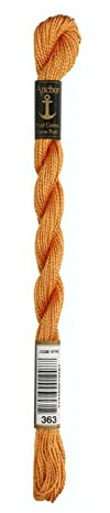 Anchor 4585000-00363 Stickgarne, 100% Baumwolle, honig, Stärke 5, 21m, 7 Gramm