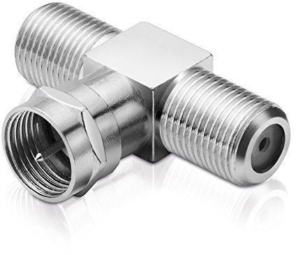 Sat-Adapter T-Stück Verteiler 1-x F-Stecker / 2-x F-Kupplung