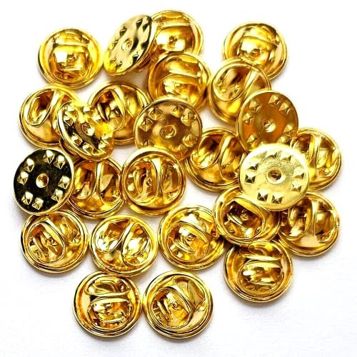 hegibaer 25 Neue goldene Verschlüsse Butterfly Clips für Badge Pin Pins Anstecker
