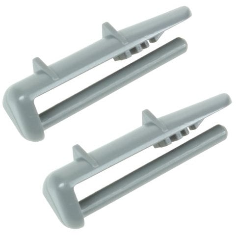 SPARES2GO Plastic Rear Rail End Caps for Whirlpool Dishwasher (Pack of 2)
