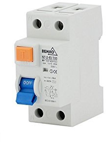 Disjoncteur différentiel FI de protection Interrupteur 2 pôles – 100 mA – 63 A