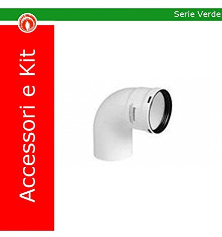 Immergas S.P.A. Curva 90° D.80 X Caldaia (3.012091-1) Bianco