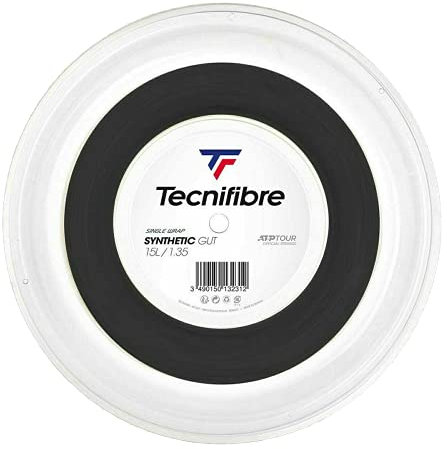 Tecnifibre Unisex – Erwachsene Rolle 200M Synthetic GUT 1.35 Tennissaiten, Schwartz, 1.35mm