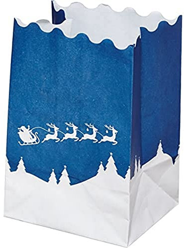 Wenko Lichtertüte Winterlandschaft, klein, 8-er Set, Windlicht, Pappe, Papier, Zellstoff, 11 x 16 x 9 cm 8576100