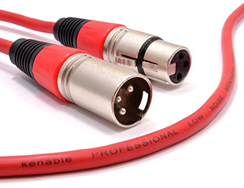 kenable XLR Microphone Lead Male to Female Audio Cable Red 10m