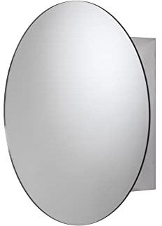 Croydex Severn Bathroom Mirror Cabinets, Stainless Steel Bathroom Mirror Cabinet, Ideal for Small Spaces, Supplied Fully Assembled, Wall Mounted cabinet with Fixed Internal Shelf, 11 x 50 x 50cm