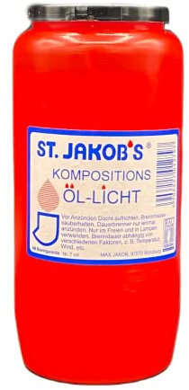 24 x Öllichter Nr, 7, Öl-Lichter, Grabkerzen, Grablicht, Grablampe, St, Jakobs (Rot), Grableuchte, Grabgestaltung, lange Brenndauer