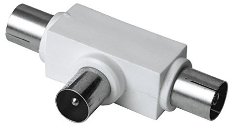 Hama 00122472 Splitter Antennenkabel Koax-Stecker 1 männlich, 2 weiblich Schwarz