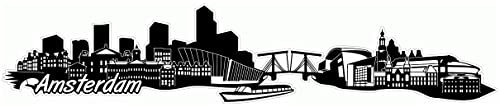 Samunshi® Amsterdam Skyline Aufkleber Sticker Autoaufkleber City Gedruckt - 15x3cm schwarz
