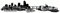 Samunshi® Amsterdam Skyline Aufkleber Sticker Autoaufkleber City Gedruckt - 15x3cm schwarz