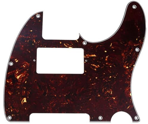 Musiclily 8 Löcher Humbucker Tele Pickguard Gitarre Schlagbrett für Fender American/Mexican Standard Telecaster Modern Style E-Gitarre,4 lagig Tortoise Shell