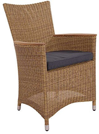 La Casa di Caesar 2er Set Armlehnenstuhl Chelsea in Nature Geflecht Polyrattan Gartenstuhl Gartensessel