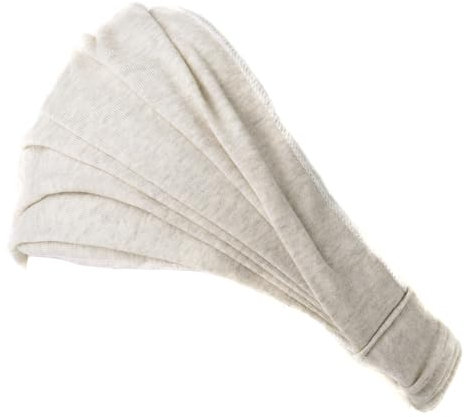CHARM Damen Breites Haarband Bandana - Bio Baumwolle Stirnband Herren Kopftuch Sommer Hair Band Aus Japan Creme L