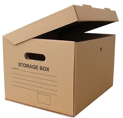 W E Roberts (Corrugated) Ltd A4 Cardboard Archive Filing Storage Boxes - 15 x 12 x 9/390mm (L) x 304mm (W) x 238mm (H) (Pack of 10)