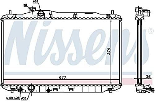 NISSENS Kühler Motorkühlung Kühler Wasserkühler Motorkühler Netzbreite 677mm Netzlänge 374mm Netztiefe 26mm 68134A