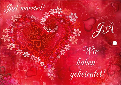 Edition Colibri 55 edle Ballonflugkarten für Hochzeit/Luftballon Postkarten mit rotem Herz umweltfreundlich, da klimaneutral gedruckt