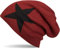 styleBREAKER warme Klassische Strick Beanie Mütze mit Stern und sehr weichem Innenfutter, Unisex 04024026, Farbe:Rot