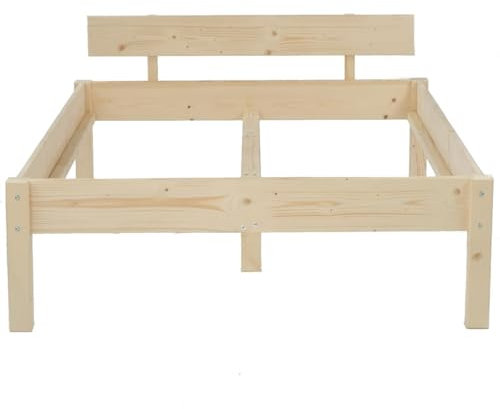 TUGA - Holztech Naturprodukt MASSIVHOLZBETT DAYBETT MASSIV Holz Bett HOLZBETT FSC 300Kg 120 x 200cm unbehandelt EXTRA HÖHE 58cm