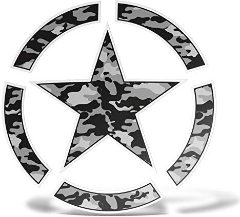 erreinge Sticker Stella Militare Camouflage Army Adesivo Stampato su PVC per Decalcomania Parete Murale Auto Moto Casco Camper Laptop - cm 12