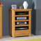 The Furniture Market London Oak Hi-Fi Media Stand – Modern TV Unit with 4 Shelves, Solid North American Oak, Versatile Storage for Hi-Fi, DVD Players, Game Consoles - H 780mm x W 560mm x D 320mm