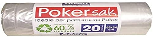 Bama Poker Sak Taschen Bin, Transparent, 60x65 cm, 20 Stück