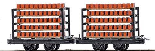 Busch Environnement – BUE12203 – Modellbau Ferroviaire – 2 Wagen für den Transport von Bausteinen