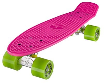 Ridge Retro Skateboard Mini Cruiser, rosa/grün, 22 Zoll