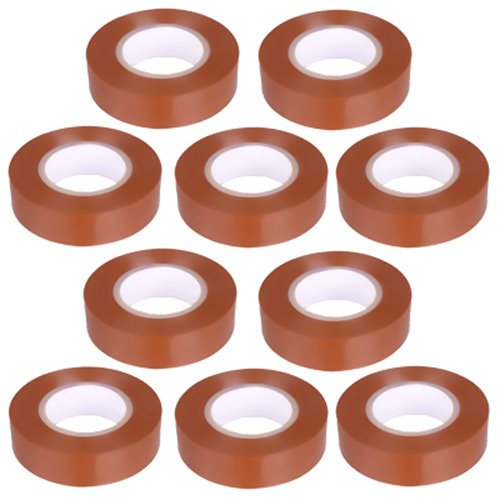 10 Stück PVC Isolierband Klebeband 10 Meter lang 15 mm breit -braun-