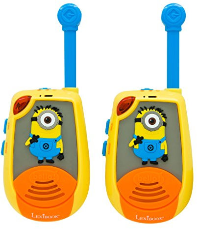 Lexibook Universal Ich - Einfach Unverbesserlich Minions Walkie-Talkies 2km, Licht-Morse Funktion, 2 mögliche Kanalkombatinationen, Gürtelclip, Batterie, Gelb/Blau, TW25DES