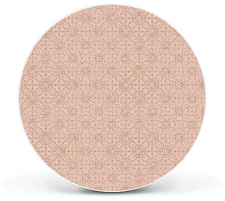 banjado® Magnettafel Ø 47cm Weiß/Magnetwand aus Metall/Magnetpinnwand als Memoboard Pinnwand Magnettafel Küche, Büro, Kinderzimmer inkl. 4 Magnete & Montageset - Motiv Rosa Arabesque