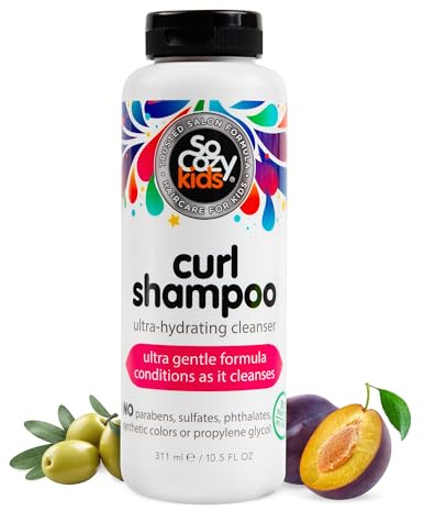 SoCozy Curl Shampoo | For Kids Hair | Ultra-Hydrating Cleanser | No Parabens, Sulfates, Synthetic Colors or Dyes, Sweet-Crème, 10.5 Fl Oz