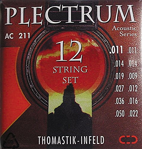 Thomastik Cordes Guitare acoustique Plectrum Acoustic Series Jeu AC211 Light 12-string sans nickel