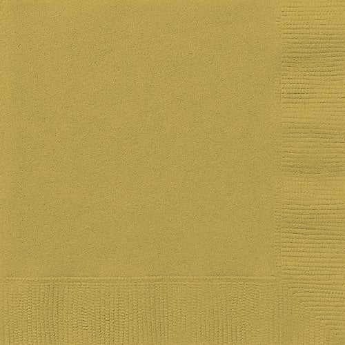 Unique servilletas de papel, color oro, 50 unidad (paquete de 1) (33242)