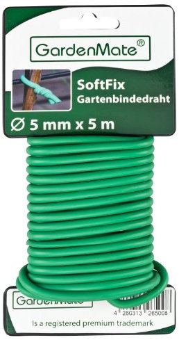 GardenMate 1x Bobina Filo di Ferro da Giardinaggio Rivestito Gommato con Schiuma 5 mm x 5 m