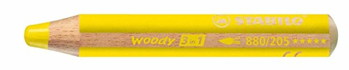 Stabilo Set of 12 Watercolour Pencils Woody Large Round 10 mm Length 115 mm Lead Yellow