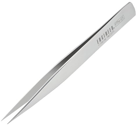Titanium tweezers, fine pointed tip tweezers, 125mm. Engineer ptn-01